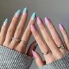 imageBABALAL Round Press on Nails Medium Fake Nails with Nail Glue Glue on Nails 24pcs Oval Acrylic Nails with Swirl French Nails for Women and GirlsNAILA14