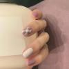imageBABALAL Short Square Press on Nails Cute UV Gel Nails Checkerboard Designer Nails Glossy Fake Fingernails for Women and Girls