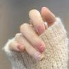 imageBABALAL Square Fake Nails Pink Press on Nails Short Full Cover Nails Cute Glue on Artificial Nails for Women and Girls