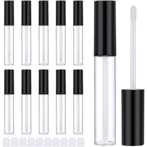 imageBABALAL 10Pcs Lip Gloss Tubes 10ML Empty Lip Balm Bottles Reusable Lipstick Containers with Rubber Inserts for DIY Lip Gloss Cosmetics