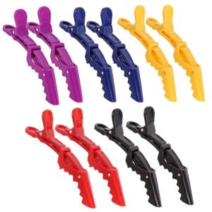 imageBABALAL 10pcs Hair Clips for Styling Sectioning Colorful Salon Croc Hair Styling Clips Wide Teeth Double Hinged and Durable Hair Salon Alligator Styling Hair Clips