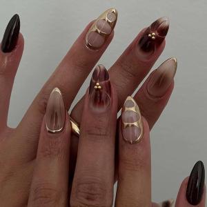 imageBABALAL Heart Press on Nails Medium Square Fake Nails Black White Glue on Nails Romantic Valentine Day Acrylic Nails 24Pcs Cute False Nails Manicure Stick on Nails Squoval Glossy Artificial NailsANTA111