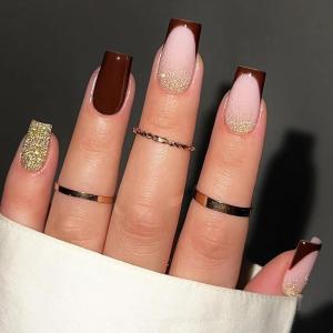 imageBABALAL Heart Press on Nails Medium Square Fake Nails Red Glue on Nails Acrylic Nails Romantic False Nails 24Pcs Squoval Manicure Stick on Nails Gel Nails for Women and GirlANU03