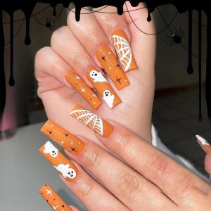 imageBABALAL Press on Nails Long Coffin Fake Nails Blue French Tip Glue on Nails 3d Texture Flower Design Coquette Acrylic Nails 24Pcs Ballerina Handmade Stick on False NailsANK220