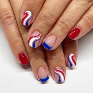 imageBABALAL Round Press on Nails Short Fake Nails Cow Print French Tip Glue on Nails 24Pcs Oval Acrylic Nails for Women and GirlsFNG115square