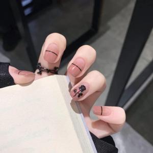 imageBABALAL Square Press on Nails Short Glue on Nails Red Rose Acrylic False Nails Glossy Fake Nails with Design for Women and Girls