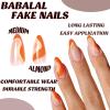 imageBABALAL Almond Press on Nails Medium Fake Nails Blue Swirl Glue on Nails Stiletto Acrylic Nails Matte Stick on Nails with DesignNAILM102orange