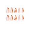 imageBABALAL Almond Press on Nails Medium Fake Nails Blue Swirl Glue on Nails Stiletto Acrylic Nails Matte Stick on Nails with DesignNAILM102orange