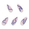 imageBABALAL Almond Press on Nails Medium Fake Nails Blue Swirl Glue on Nails Stiletto Acrylic Nails Matte Stick on Nails with DesignNAILM103blue