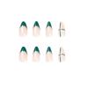imageBABALAL Almond Press on Nails Medium Fake Nails Blue Swirl Glue on Nails Stiletto Acrylic Nails Matte Stick on Nails with DesignNAILM117green