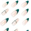 imageBABALAL Almond Press on Nails Medium Fake Nails Blue Swirl Glue on Nails Stiletto Acrylic Nails Matte Stick on Nails with DesignNAILM117green
