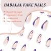 imageBABALAL Almond Press on Nails Medium Fake Nails Blue Swirl Glue on Nails Stiletto Acrylic Nails Matte Stick on Nails with DesignNAILM122purpleswirl