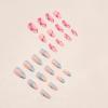 imageBABALAL Almond Press on Nails Medium Fake Nails Pink Blue Swirl Glue on Nails Stiletto 24Pcs Acrylic Nails with Design