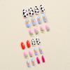 imageBABALAL Blue Press on Nails Medium Almond Fake Nails Sliver Chrome Bow Glue on Nails 3d Heart Charm Acrylic Nails Y2k Rhinestone Glitter Stick on False Nails 24Pcs Stiletto Nails Press onFNW08