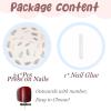 imageBABALAL Blue Press on Nails Medium Almond Fake Nails Sliver Chrome Bow Glue on Nails 3d Heart Charm Acrylic Nails Y2k Rhinestone Glitter Stick on False Nails 24Pcs Stiletto Nails Press onFNW12bow