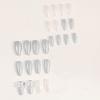 imageBABALAL Blue Press on Nails Medium Almond Fake Nails Sliver Chrome Bow Glue on Nails 3d Heart Charm Acrylic Nails Y2k Rhinestone Glitter Stick on False Nails 24Pcs Stiletto Nails Press onFNW12bow