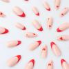 imageBABALAL Blue Press on Nails Medium Almond Fake Nails Sliver Chrome Bow Glue on Nails 3d Heart Charm Acrylic Nails Y2k Rhinestone Glitter Stick on False Nails 24Pcs Stiletto Nails Press onFNW11
