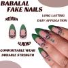 imageBABALAL Blue Press on Nails Medium Almond Fake Nails Sliver Chrome Bow Glue on Nails 3d Heart Charm Acrylic Nails Y2k Rhinestone Glitter Stick on False Nails 24Pcs Stiletto Nails Press onFNW20