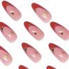 imageBABALAL Blue Press on Nails Medium Almond Fake Nails Sliver Chrome Bow Glue on Nails 3d Heart Charm Acrylic Nails Y2k Rhinestone Glitter Stick on False Nails 24Pcs Stiletto Nails Press onFNW14