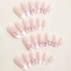 imageBABALAL Blue Press on Nails Medium Almond Fake Nails Sliver Chrome Bow Glue on Nails 3d Heart Charm Acrylic Nails Y2k Rhinestone Glitter Stick on False Nails 24Pcs Stiletto Nails Press onFNW01bow