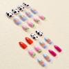 imageBABALAL Blue Press on Nails Medium Almond Fake Nails Sliver Chrome Bow Glue on Nails 3d Heart Charm Acrylic Nails Y2k Rhinestone Glitter Stick on False Nails 24Pcs Stiletto Nails Press onFNW08