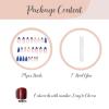 imageBABALAL Blue Press on Nails Medium Fake Nails Almond Glue on Nails Stiletto Acrylic Nails with Flower Design 24Pcs Stick on Nails for Women and GirlsNAILG01