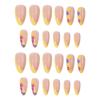 imageBABALAL Blue Press on Nails Medium Fake Nails Almond Glue on Nails Stiletto Acrylic Nails with Flower Design 24Pcs Stick on Nails for Women and GirlsNAILG09