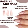 imageBABALAL Blue Press on Nails Medium Fake Nails Almond Glue on Nails Stiletto Acrylic Nails with Flower Design 24Pcs Stick on Nails for Women and GirlsNAILG13