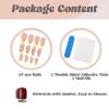 imageBABALAL Blue Press on Nails Medium Fake Nails Almond Glue on Nails Stiletto Acrylic Nails with Flower Design 24Pcs Stick on Nails for Women and GirlsNAILG09