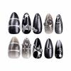 imageBABALAL French Tip Press On Nails  Medium Almond White 3D Bow Glossy Stiletto 24pcs for Women ampamp GirlsFNW07