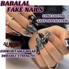 imageBABALAL French Tip Press On Nails  Medium Almond White 3D Bow Glossy Stiletto 24pcs for Women ampamp GirlsFNW07