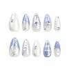 imageBABALAL French Tip Press On Nails  Medium Almond White 3D Bow Glossy Stiletto 24pcs for Women ampamp GirlsFNW09