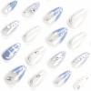 imageBABALAL French Tip Press On Nails  Medium Almond White 3D Bow Glossy Stiletto 24pcs for Women ampamp GirlsFNW09