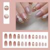 imageBABALAL French Tip Press On Nails  Medium Almond White 3D Bow Glossy Stiletto 24pcs for Women ampamp GirlsFNW10cateye