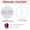 imageBABALAL French Tip Press On Nails  Medium Almond White 3D Bow Glossy Stiletto 24pcs for Women ampamp GirlsFNW14flower