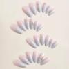 imageBABALAL French Tip Press On Nails  Medium Almond White 3D Bow Glossy Stiletto 24pcs for Women ampamp GirlsFNW18