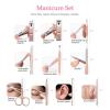 imageBABALAL Nail Manicure Set and Buffer Tools 10 in 1 Stainless Steel Nail Kit Pedicure Tools Nail Clippers Nail Files and Buffers Dust Brush Sponge Separator for Nail Care