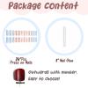 imageBABALAL Square Press on Nails Long Fake Nails Blue French Tip Glue on Nails Butterfly Glitter Rhinestone Shiny Acrylic Nails 24Pcs Squoval Manicure False Nails for Women and Girls