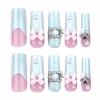 imageBABALAL Square Press on Nails Long Fake Nails Blue French Tip Glue on Nails Glitter Shiny Heart Design Acrylic Nails 24Pcs Squoval Manicure Artificial False Nails for Women and GirlsFNO15kitten