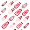 imageBABALAL Square Press on Nails Long Fake Nails Blue French Tip Glue on Nails Glitter Shiny Heart Design Acrylic Nails 24Pcs Squoval Manicure Artificial False Nails for Women and GirlsFNO04ombre