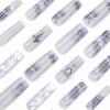imageBABALAL Square Press on Nails Long Fake Nails Blue French Tip Glue on Nails Glitter Shiny Heart Design Acrylic Nails 24Pcs Squoval Manicure Artificial False Nails for Women and GirlsFNO03goth