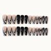 imageBABALAL Square Press on Nails Long Fake Nails Blue French Tip Glue on Nails Glitter Shiny Heart Design Acrylic Nails 24Pcs Squoval Manicure Artificial False Nails for Women and GirlsFNO06black