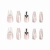 imageBABALAL Square Press on Nails Long Fake Nails Blue French Tip Glue on Nails Glitter Shiny Heart Design Acrylic Nails 24Pcs Squoval Manicure Artificial False Nails for Women and GirlsFNO09white