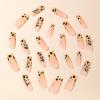 imageBABALAL Square Press on Nails Long Fake Nails Blue French Tip Glue on Nails Glitter Shiny Heart Design Acrylic Nails 24Pcs Squoval Manicure Artificial False Nails for Women and GirlsFNO15cheetah
