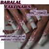 imageBABALAL Square Press on Nails Long Fake Nails Blue French Tip Glue on Nails Glitter Shiny Heart Design Acrylic Nails 24Pcs Squoval Manicure Artificial False Nails for Women and GirlsFNO15kitten