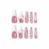 imageBABALAL Square Press on Nails Long Fake Nails Blue French Tip Glue on Nails Glitter Shiny Heart Design Acrylic Nails 24Pcs Squoval Manicure Artificial False Nails for Women and GirlsFNO14white