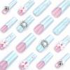 imageBABALAL Square Press on Nails Long Fake Nails Blue French Tip Glue on Nails Glitter Shiny Heart Design Acrylic Nails 24Pcs Squoval Manicure Artificial False Nails for Women and GirlsFNO15kitten
