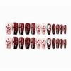 imageBABALAL Square Press on Nails Long Fake Nails Blue French Tip Glue on Nails Glitter Shiny Heart Design Acrylic Nails 24Pcs Squoval Manicure Artificial False Nails for Women and GirlsFNO07red
