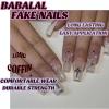 imageBABALAL Square Press on Nails Long Fake Nails Blue French Tip Glue on Nails Glitter Shiny Heart Design Acrylic Nails 24Pcs Squoval Manicure Artificial False Nails for Women and GirlsFNO09white