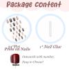 imageBABALAL Square Press on Nails Long Fake Nails Blue French Tip Glue on Nails Glitter Shiny Heart Design Acrylic Nails 24Pcs Squoval Manicure Artificial False Nails for Women and GirlsFNO05charm